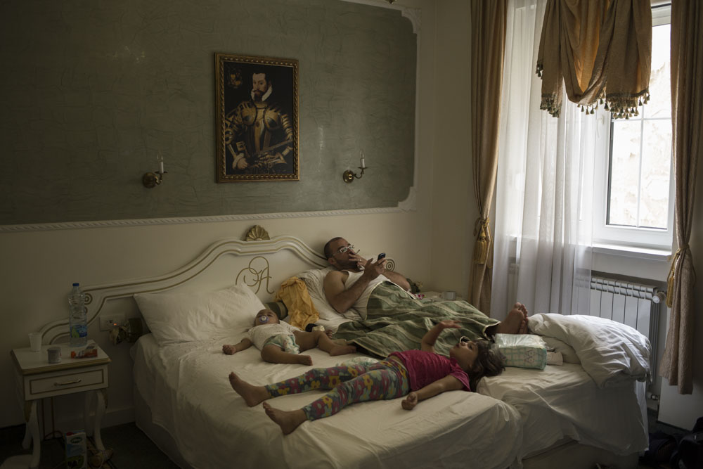 The family has 10 days of legal stay in Serbia. Ahmad booked a hotel room in the capital so his children could get some rest.
Belgrade, Serbia. July 9, 2015.